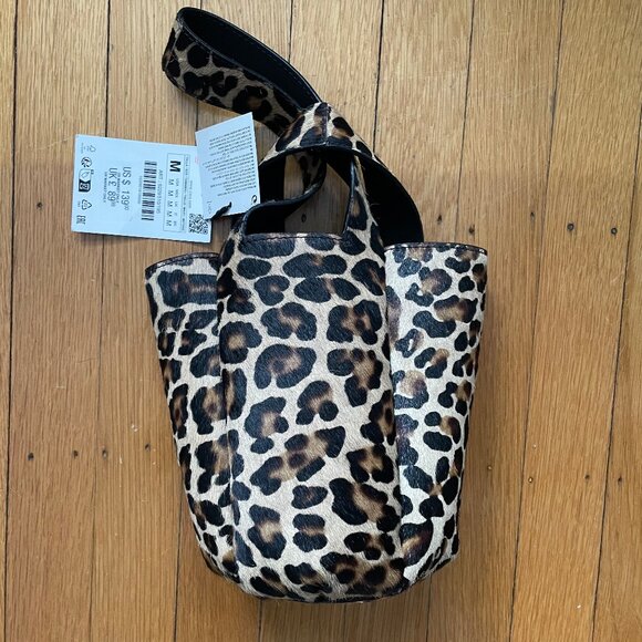 Zara X Kate Moss ANIMAL PRINT LEATHER MINI BUCKET BAG, NWT - Picture 5 of 10